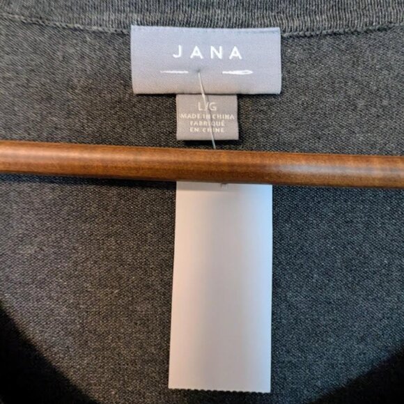 NWT Jana Women's Gray Cardigan with Beads and Pearls Accent - Picture 3 of 6